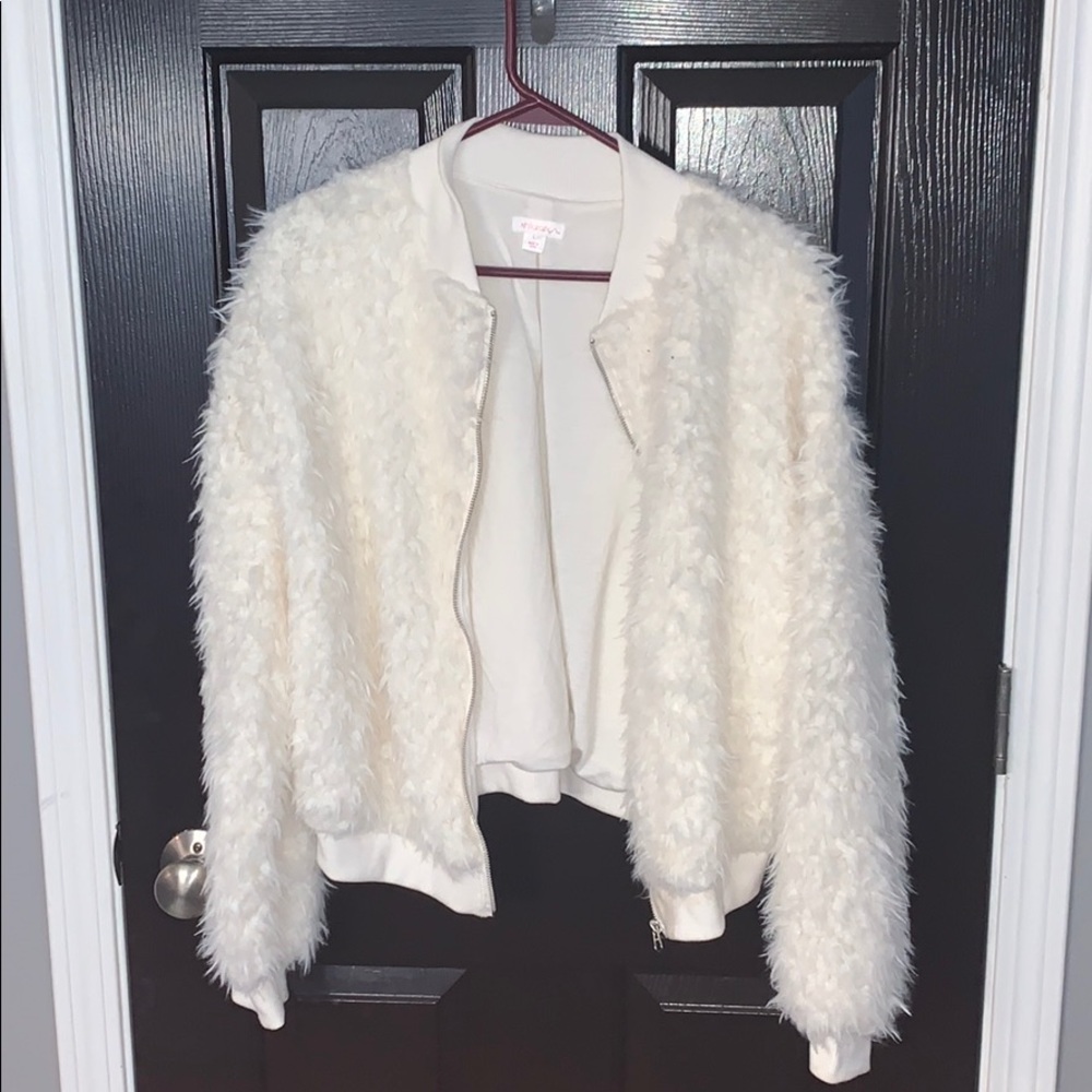 Fuzzy white jacket